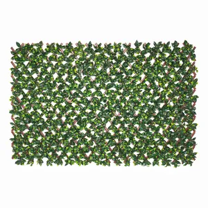 126cm*43cm landscape green leaves artificial hanging plant plastic panel artificial fence for outdoor