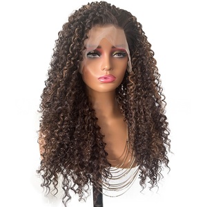 Perruque frontale ondulée souple de 16 pouces, blonde, pour femme, petit bonnet, fibre haute température transparente, pré-épilée, sans colle, usage quotidien 13x4 - Product Image 2