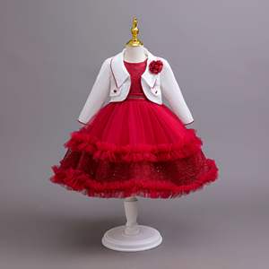 MQATZ Vestido de Princesa Floral em Camadas de Alta Qualidade para Meninas Estilo Formal para Festa de Aniversário e Apresentação de Crianças 12019 - Product Image 1