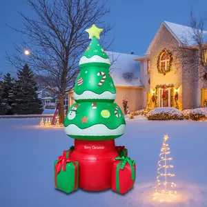 Inflatable Christmas Tree Outdoor Courtyard Decoration Light-Emitting Decorations Festival Colorful Light Santa