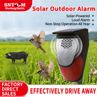Detektor Sensor Gerak Inframerah Nirkabel Tenaga Surya Sirene Strobo 120db Alarm Kontrol Jarak Jauh Tahan Air PIR Pintu Plastik 5m