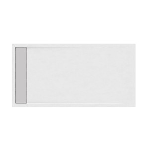 Vassoio doccia acrilico moderno 80x140 con canale in acciaio Kamalu per uso bagno o Hotel - Product Image 1
