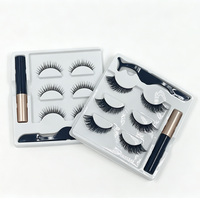 Kit de cils magnétiques invisibles en gros, applicateur de faux cils personnalisé, cils synthétiques naturels, doux, légers, 3D