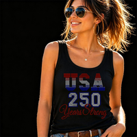 Transfert de strass personnalisé pour la Fête de l'Indépendance, motif thermocollant pour T-shirts