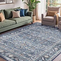 Tapis ChamXue, tapis de sol, tapis pliable, style persan vintage, tapis bohème rétro, tapis en fausse fourrure, faux cachemire, antidérapant, facile d'entretien