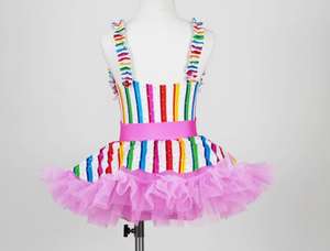 J000077 Vestido <span class=keywords><strong>de</strong></span> Ballet Profesional Niñas Lindo Arco Iris Colorido Punto <span class=keywords><strong>de</strong></span> Onda Vestido <span class=keywords><strong>de</strong></span> Tutú <span class=keywords><strong>de</strong></span> Ballet Niños Escenario Ropa <span class=keywords><strong>de</strong></span> Baile - Product Image 2