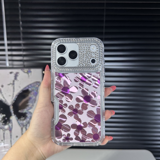 Shiny Epoxy Printed Diamond Phone Case for iPhone 18 18 pro 18 pro max 17 17 pro 16 16 plus 16e 15 14 XS XR