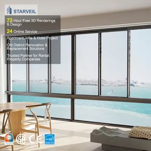 Fenêtres coulissantes horizontales à cadre fin en aluminium, double vitrage insonorisé, design moderne, marque américaine, <span class=keywords><strong>prix</strong></span> abordable - Product Image 2