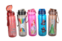 Bouteille d'eau Tritan PLA avec revêtement en silicone anti-corrosion, sans BPA, étanche, pour le sport, la gym, les voyages, le fitness, le yoga, l'extérieur, la voiture