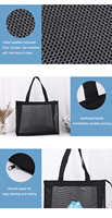 Sac fourre-tout en maille personnalisé avec logo, bords renforcés et soufflets latéraux pour promotions en supermarché, cadeaux promotionnels pour salons professionnels, vente en gros