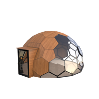 Dôme géodésique hexagonal pour jardin extérieur, chambre bulle étoilée, serre étanche, véranda en verre trempé et alliage d'aluminium