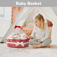 Decorativo vermelho pequeno tecido algodão corda bebê lavanderia cesta para crianças brinquedo presente de Natal armazenamento lavanderia cesta vazia com alças