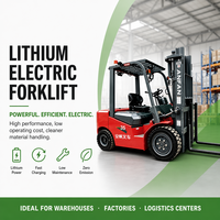 Chariot élévateur électrique contrepoids ergonomique à batterie lithium, 3 tonnes, petit rayon de braquage, pour manutention de palettes en entrepôt, avec poste de conduite assis - Vente en gros