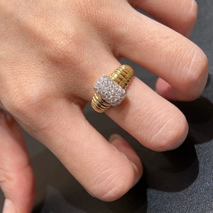 เพชร Aazuo Lab Grown Diamonds 0.60 กะรัต ทองคำแท้ 18K สีเหลืองทอง ดีไซน์วินเทจ แหวนหรูทรงไม่สมมาตร สำหรับผู้หญิง เหมาะสำหรับงานเลี้ยงสังสรรค์ - Product Image 6