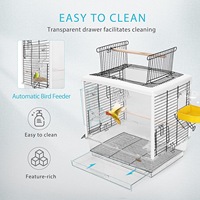 Cage pour les oiseaux, habitacle métallique transparente avec fenêtre ouvert, abri pour oiseau, vente à bas prix