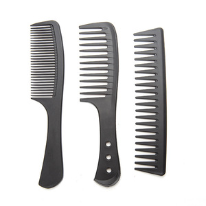 Ensemble de 3 peignes à cheveux noirs à dents larges pour la coiffure et le toilettage - Product Image 1