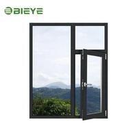 Fenêtre à battant en aluminium moderne, coupe-vent, avec double vitrage, sûre et durable, pour la vente en gros
