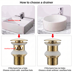 Desagüe de Lavabo Comercial de Latón Sólido Cromado Moderno para Cocina y Baño con Rosca G1-1/4 <span class=keywords><strong>Click</strong></span> <span class=keywords><strong>Clack</strong></span> - Product Image 6