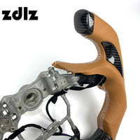 Volant en fibre de carbone personnalisé pour Lexus IS350 IS250 ES300 LC NX LS GS CT GSF RCF, cuir perforé marron