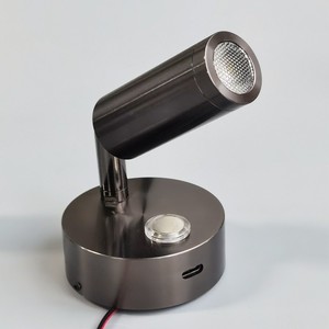 Lampe murale LED en aluminium noir et <span class=keywords><strong>blanc</strong></span>, projecteur tactile à intensité variable, lumière de charge USB pour camping-car, caravane, bateau, <span class=keywords><strong>chambre</strong></span> à coucher - Product Image 3