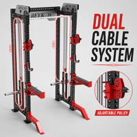 REYK Plate Loaded Dual Cable Machine Cross Strength Trainer Adjustable Pulley Bodybuilding Equipment