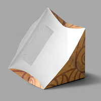 Boîte à sandwich personnalisée avec logo imprimé, boîte à sandwich triangulaire en papier kraft jetable avec fenêtre en PVC