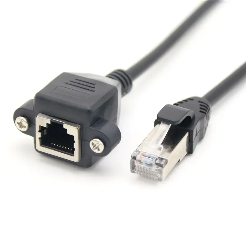 Voorraad Fabriek Prijs Paneel Mount Rj45 Man Naar Rj45 Vrouwelijke Extensie 8p8c Rj45 Kabels