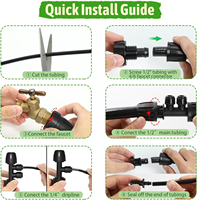 Kit complet d'irrigation goutte à goutte pour jardin, système d'irrigation micro 100FT, tubes de 1/4 ", connecteurs de tuyaux de 1/2 ", économie d'eau, installation facile