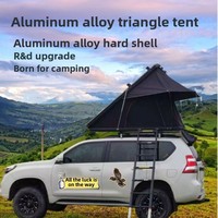 Carpa de Techo Triangular de Aluminio de Perfil Bajo, Carpa Rígida Impermeable Anticondensación con Colchón para Jeep, Viajes de Campamento al Aire Libre