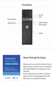 Prix bas et compétitif Avalon Q Haute Efficacité 90TH/s 1674W 18.6J/T Nouveau Mineur pour Applications Serveur - Product Image 4