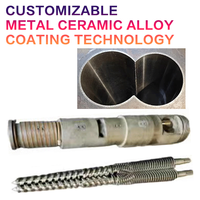 Vis et cylindre coniques à double extrudeur haute capacité pour ligne d'extrusion de portes creuses en PVC/WPC (bois-plastique), Caco3 100-200 Phr - 92/188