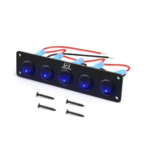 OEM ODM DC 12v-24v saklar Rocker dimodifikasi 3 Pin Panel saklar 1/2/3/4 Gang untuk mobil perahu RV Yacht truk saklar mata kucing LED