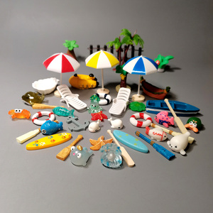 Figuritas de Barco con paisaje de playa Artificial al por mayor, decoración de jardín Zen de hadas de peces, acuario, casa de muñecas, juguetes en miniatura, artesanía de plástico - Product Image 1