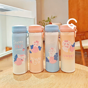 Tasse à vide de dessin animé mignon adorable tasse pour enfants <span class=keywords><strong>b</strong></span>é<span class=keywords><strong>b</strong></span>é Thermos/flacon Portable 420ml en acier inoxydable gobelet droit bouteille d'eau - Product Image 4