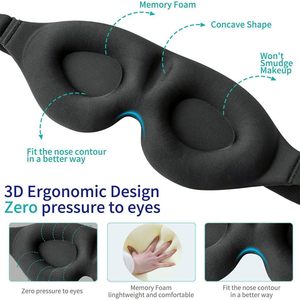 Neu eingetroffen: 3D-geformte Schlafmaske für Seitenschläfer mit individueller Logogestaltung, Memory-Schaum-Augenmaske für Firmengeschenke - Product Image 3