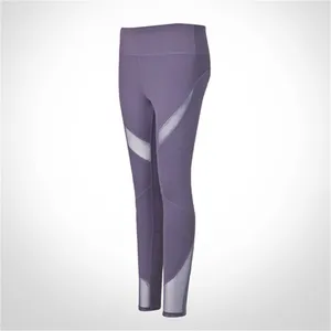 Logo personnalisé doux taille haute maille patchwork Leggings de yoga pour les femmes athlétique course pantalons serrés Leggings