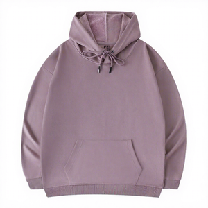 เสื้อฮู้ดโอเวอร์ไซส์แบบยูนิเซ็กซ์ สีพื้น ผ้าฝ้ายถัก สวมใส่สบายๆ สำหรับฤดูใบไม้ร่วง มีกระเป๋าหน้า - Product Image 1