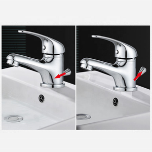 Robinet de lavabo en alliage, fourni par l'usine, avec tige extractible, siphon escamotable et poignée unique, pour le marché européen - Product Image 2