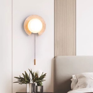 Lámpara de pared estilo japonés Wabi Sabi, LED E27 con interruptor, para dormitorio, sala de estar, entrada, pasillo, escalera, iluminación de fondo - Product Image 2
