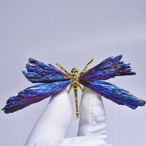 Libélula de Pluma Azul de Turmalina <span class=keywords><strong>Negra</strong></span> Tallada en Cristal Más Vendida para Decoración del Hogar - Product Image 4