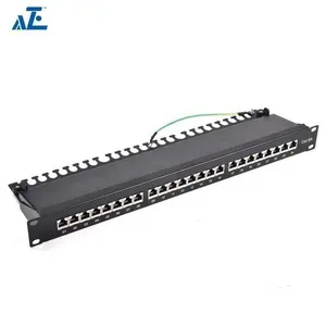 1u 24 Poort Cat6a Rj45 Keystone Lan Afgeschermd Patchpaneel 19Inch Rack Mount