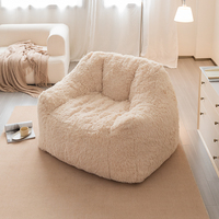 Faible MOQ Fauteuil Poire Confortable en Mousse Garnie de Fourrure PV, Canapé Souple pour Chambre, Salon, Décoration Intérieure
