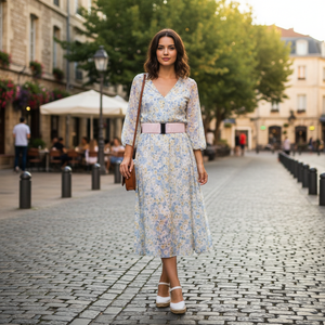 <span class=keywords><strong>Ceinture</strong></span> élastique pour femmes, couleur pastel, large et extensible, pour vêtements et robes - Product Image 2