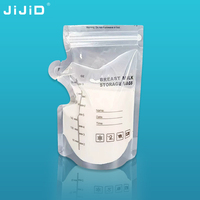 Sac de conservation du lait maternel JIJID autoportant et étanche, capacité 8oz / 250ml, pochette refermable avec fermeture éclair