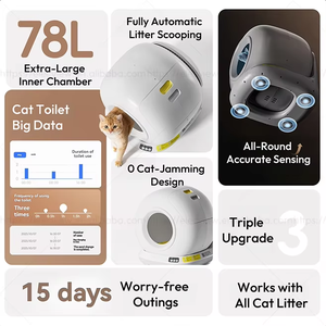 Khay vệ sinh thông minh Elecpet OEM 80L có ứng dụng, tự làm sạch, khử mùi bằng tia UV, giám sát dữ liệu trực quan, lý tưởng cho - Product Image 2