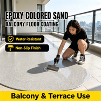 Revêtement de sol en sable coloré imperméable auto-nivelant en époxy liquide, sable de quartz, pour cour, terrasse, garage