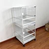 Cage simple, double ou triple avec cloison intégrée, bien ventilée et confortable pour l'élevage et l'habitation des perroquets