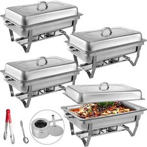 Hotel Restaurante Catering Luxo Chafing Dish Buffet Set Aço inoxidável Chafing Pratos Aquecimento Display Food Warmer Set