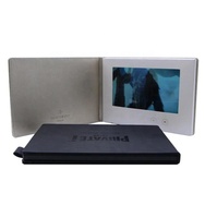 Brochure de carte vidéo LCD en cuir personnalisé Livre vidéo numérique à écran LCD 7 10 pouces Brochure vidéo en cuir
