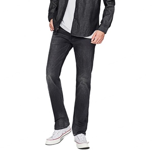 กางเกงยีนส์สีดำแบบสั่งทำพิเศษสำหรับผู้ชาย ผ้าฝ้ายคุณภาพสูง 100% ทรงสลิมฟิตสไตล์วินเทจ กางเกงเดนิมขายาว - Product Image 2